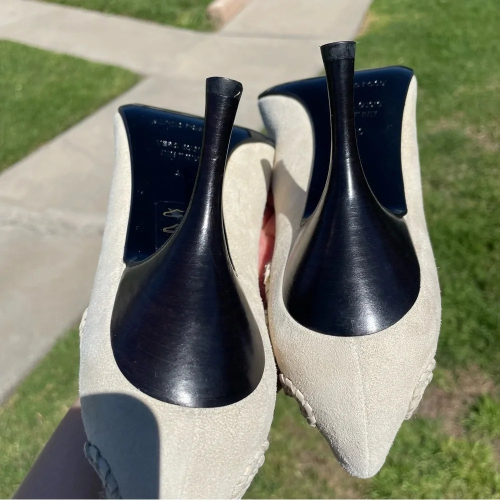 Rare⭐️ EUC Sergio Rossi Leather Suede Pointed Toe Pumps Size 10 - Picture 12 of 15